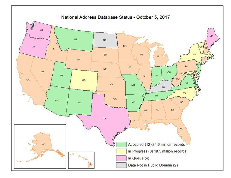 NAD Status Map Oct 2017