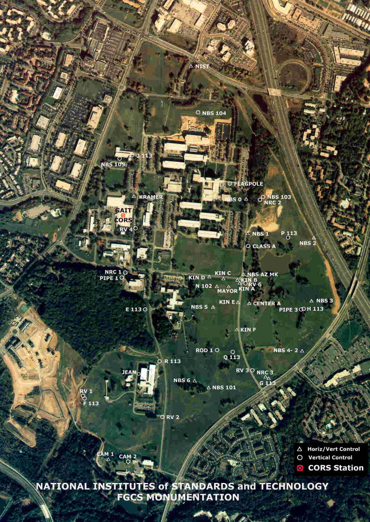 aerial photo of NIST test stations