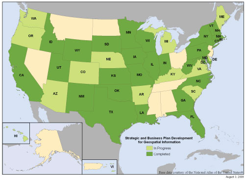 Map of status of Fifty States Initiative