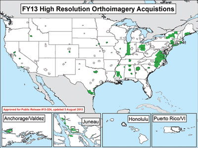 The FY13 High Resolution Orthoimagery Acquisitions map.